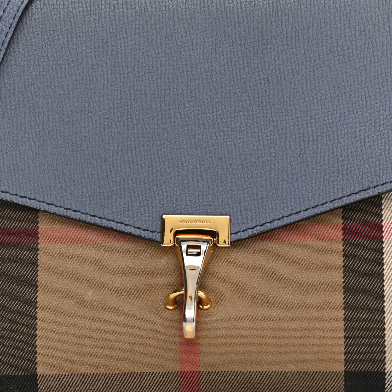 Burberry Derby Calfskin House Check Small Macken Crossbody Bag Slate Blue 9 of 24