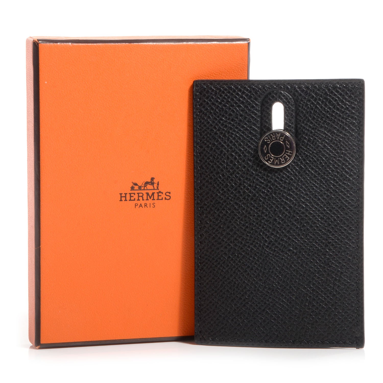 Hermes Epsom Diabolo Card Holder Case Black 8 of 8