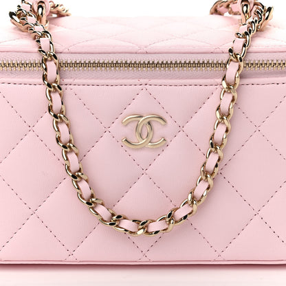 Chanel Lambskin Quilted Small Top Handle Vanity Case With Chain Light Pink 8 of 12