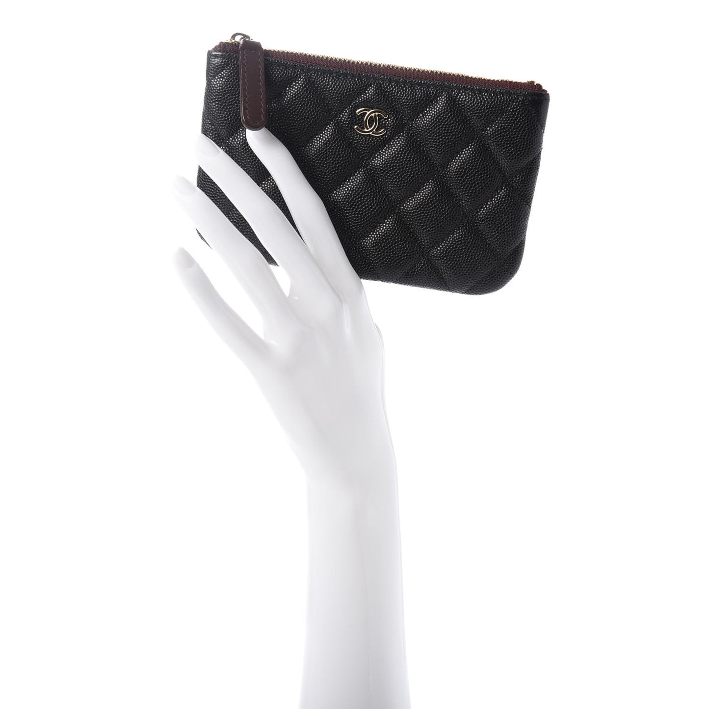 Caviar Quilted Small Cosmetic Case Black