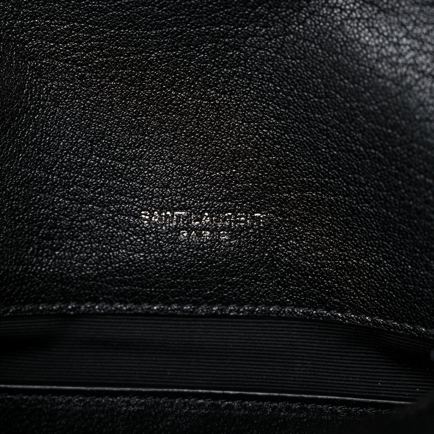 Sheepskin Matelasse Chevron Monogram Monochrome Medium College Bag Black