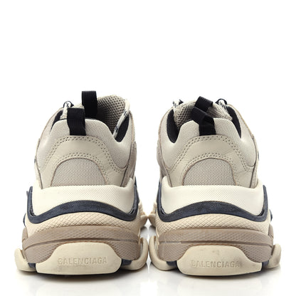 Balenciaga Fabric Mesh Womens Triple S Sneakers 38 Beige Black 7 of 10