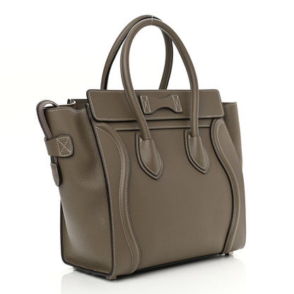 Celine Drummed Calfskin Micro Luggage Souris 3 of 12