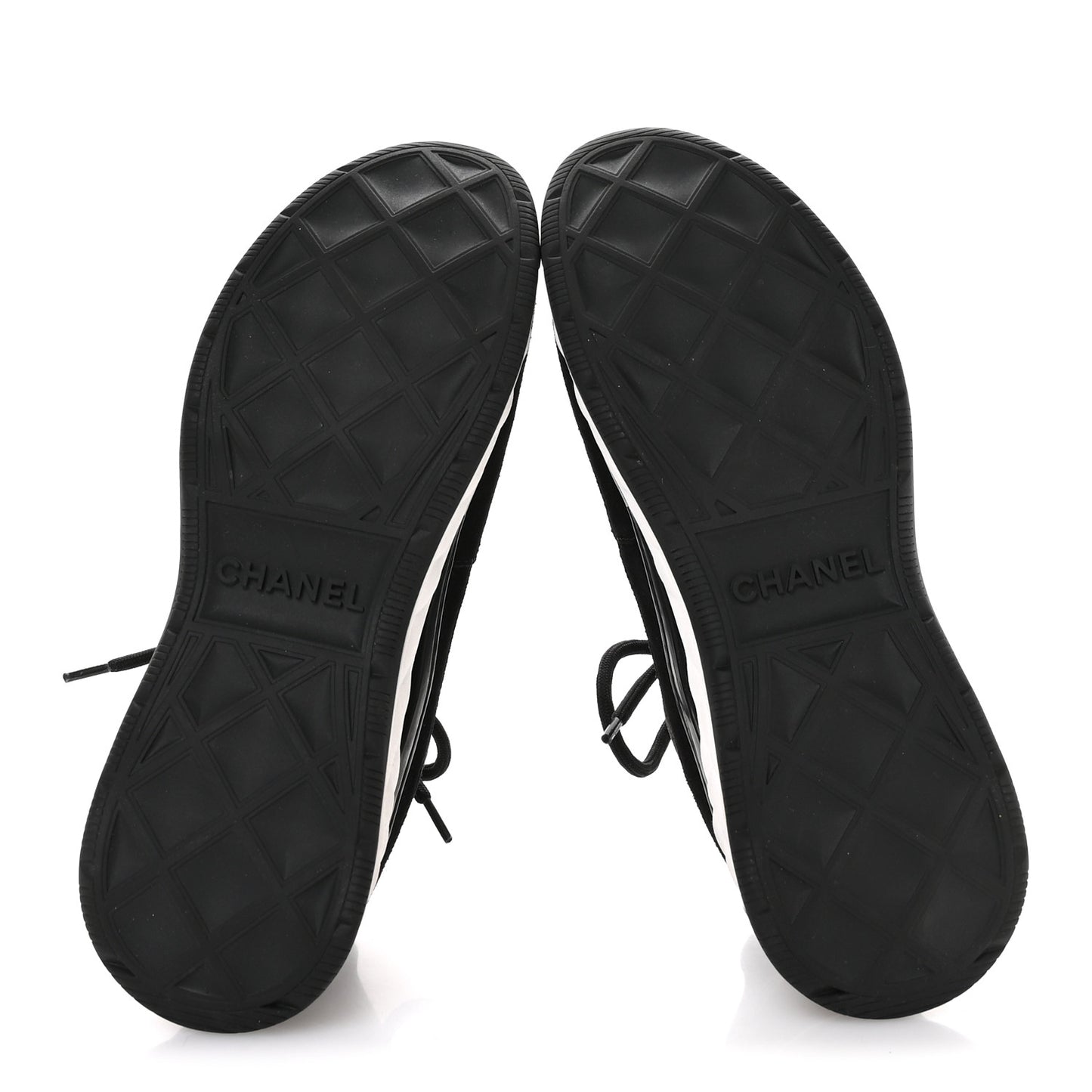 Velvet Calfskin Mixed Fibers CC Sneakers 39.5 Black