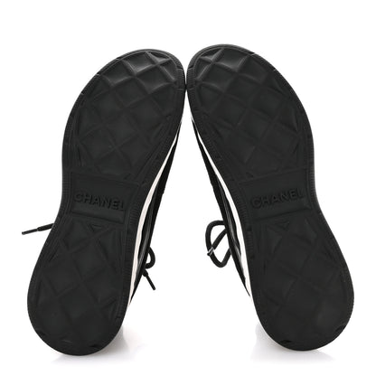 Chanel Velvet Calfskin Mixed Fibers CC Sneakers 39.5 Black 6 of 7