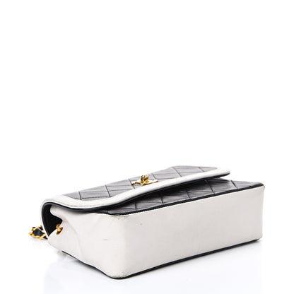 Chanel Lambskin Quilted Single Flap White Black 3 of 18