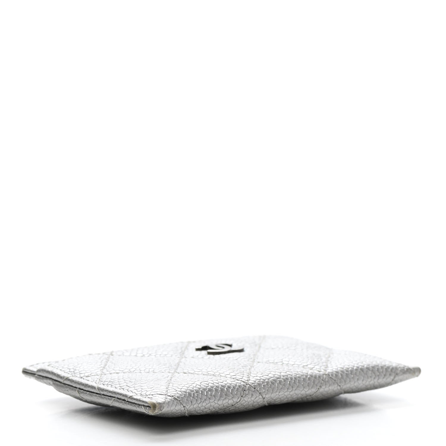 Chanel Metallic Caviar Quilted Card Holder Silver 4 of 9