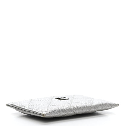 Chanel Metallic Caviar Quilted Card Holder Silver 4 of 9