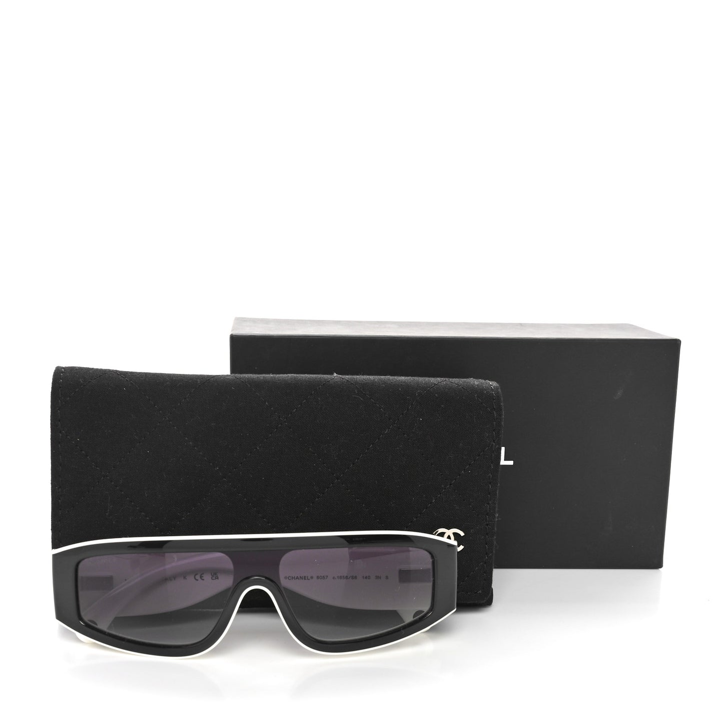 Acetate Cat Eye Sunglasses 6057 Black White