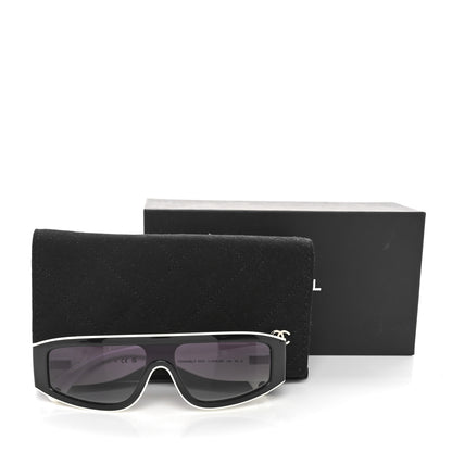 Chanel Acetate Cat Eye Sunglasses 6057 Black White 7 of 7
