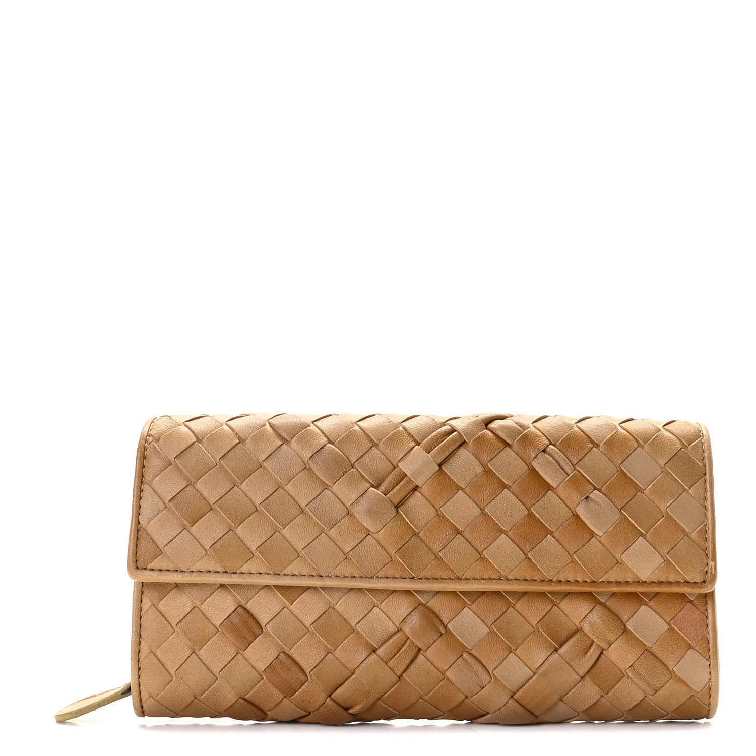 Bottega Veneta Nappa Intrecciato Continental Flap Wallet Camel 1 of 13