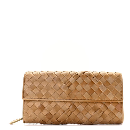 Bottega Veneta Nappa Intrecciato Continental Flap Wallet Camel 1 of 13