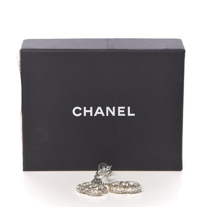 Chanel Baguette Crystal CC Drop Earrings Silver 4 of 4