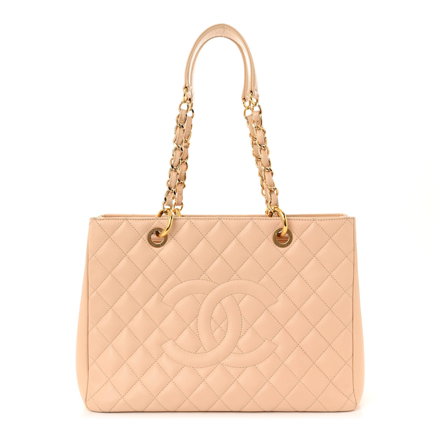 Chanel Caviar Quilted Grand Shopping Tote GST Beige 1 of 14