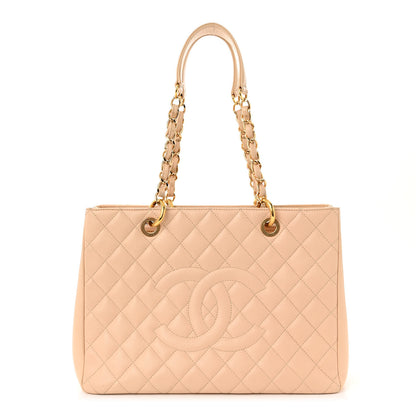 Chanel Caviar Quilted Grand Shopping Tote GST Beige 1 of 14