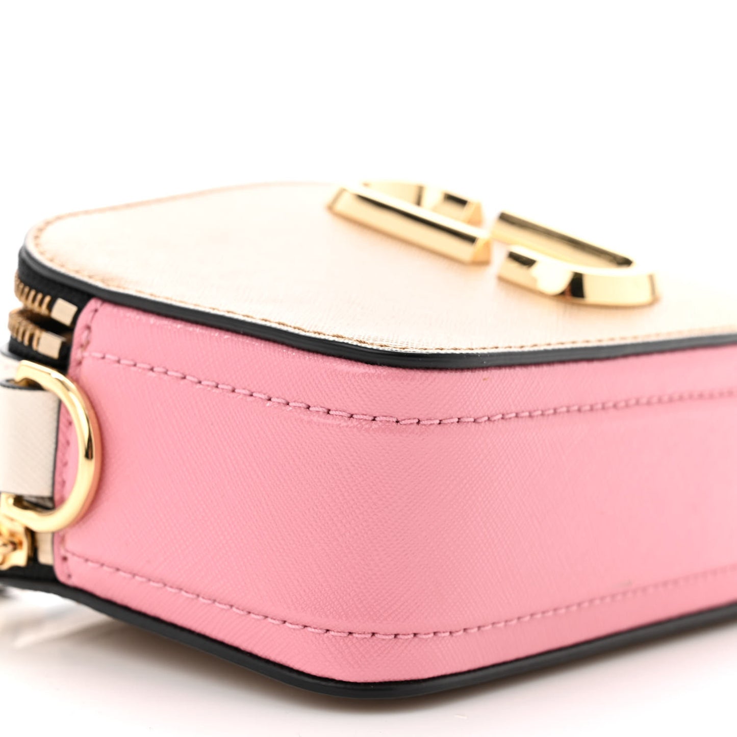 Saffiano Small Snapshot Camera Bag Beige Multicolor