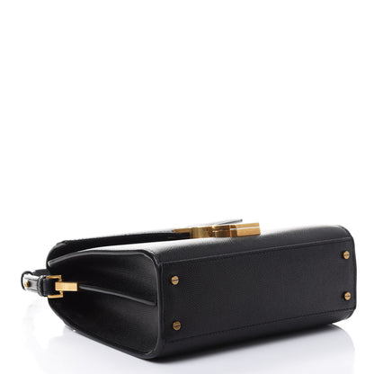 Saint Laurent Grain de Poudre Mini Classic Monogram Cassandra Top Handle Black Rouge Legion 3 of 4