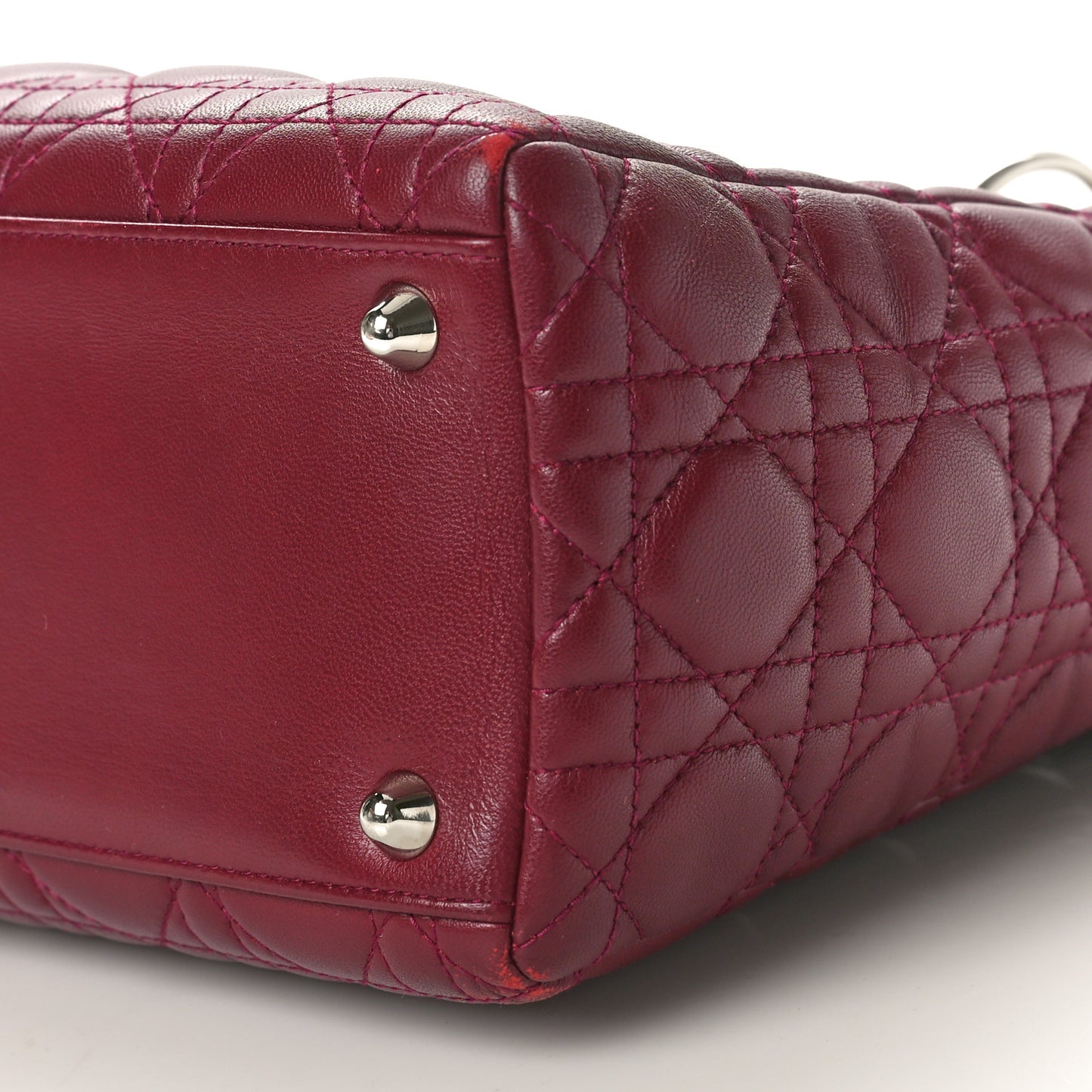 Lambskin Cannage Large Lady Dior Burgundy