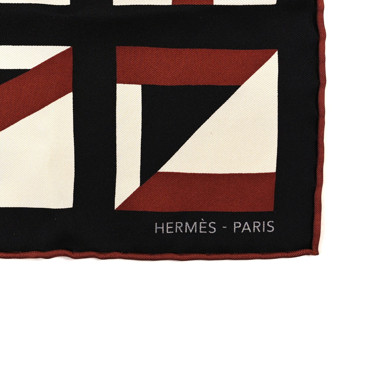 Hermes Silk Lettres Au Carre Scarf 45 White Black Marron 1699220