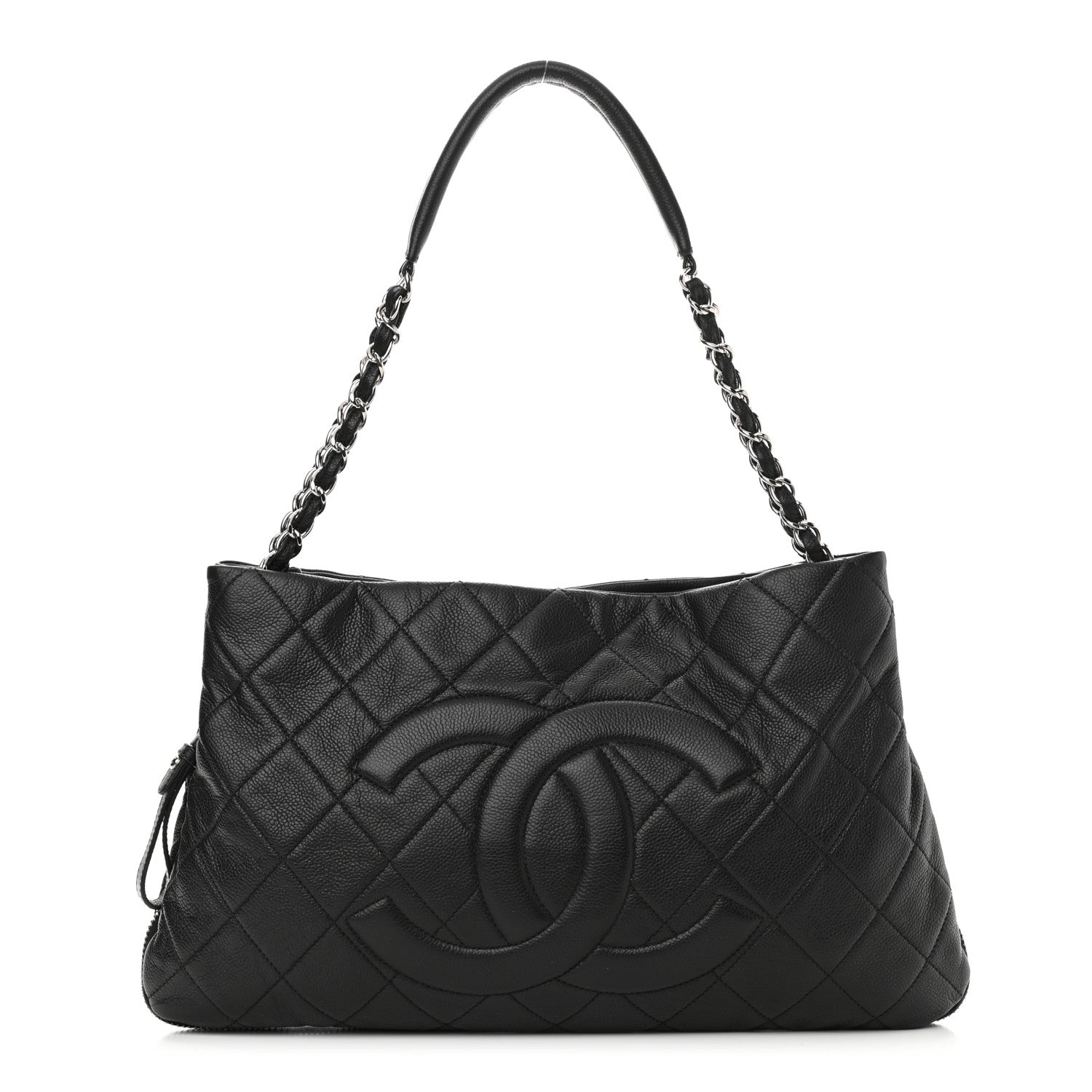 Chanel Caviar Quilted Expandable Zip Shoulder Bag Black 1 of 10