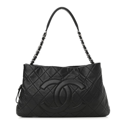 Chanel Caviar Quilted Expandable Zip Shoulder Bag Black 1 of 10