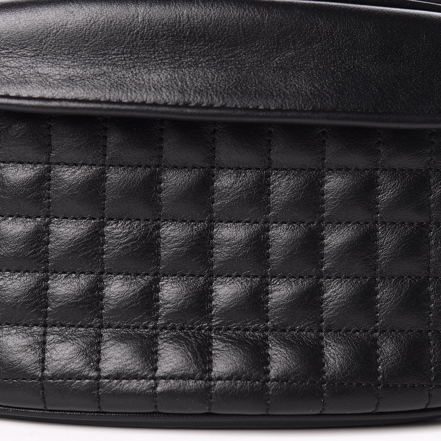 Celine Calfskin Quilted C Charm Belt Bag Black 8 of 10