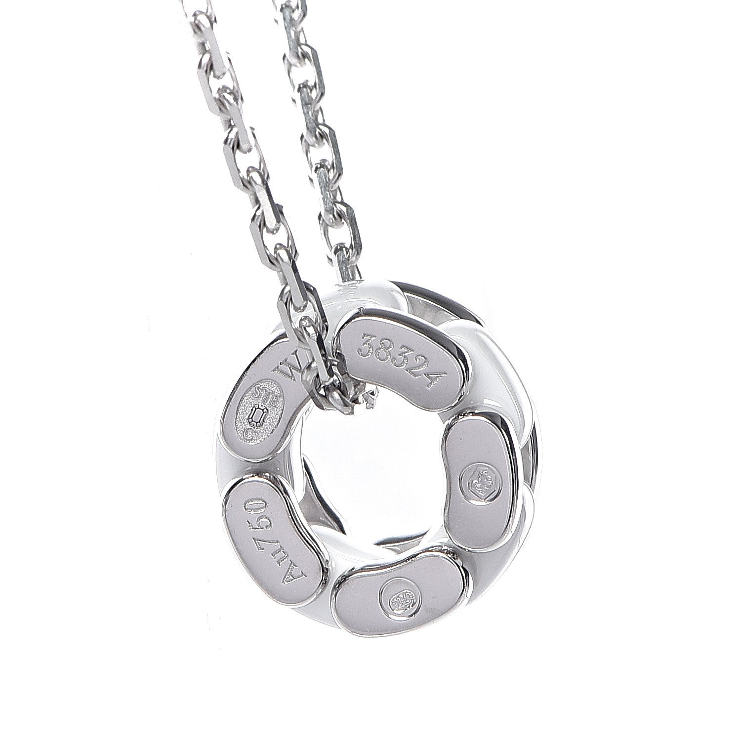 Chanel 18K White Gold Ceramic Ultra Pendant Necklace White 6 of 10