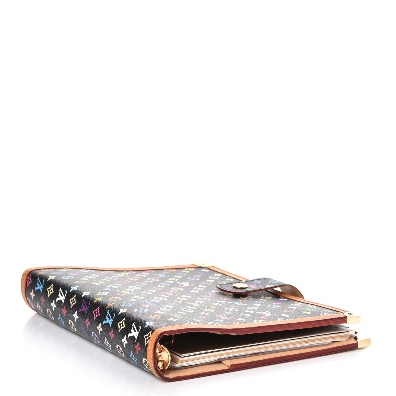 Louis Vuitton Monogram Multicolor Large Ring Agenda Black 4 of 8