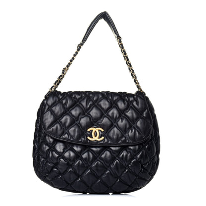 Chanel Lambskin Bubble Quilt Flap Bag Black 1 of 9