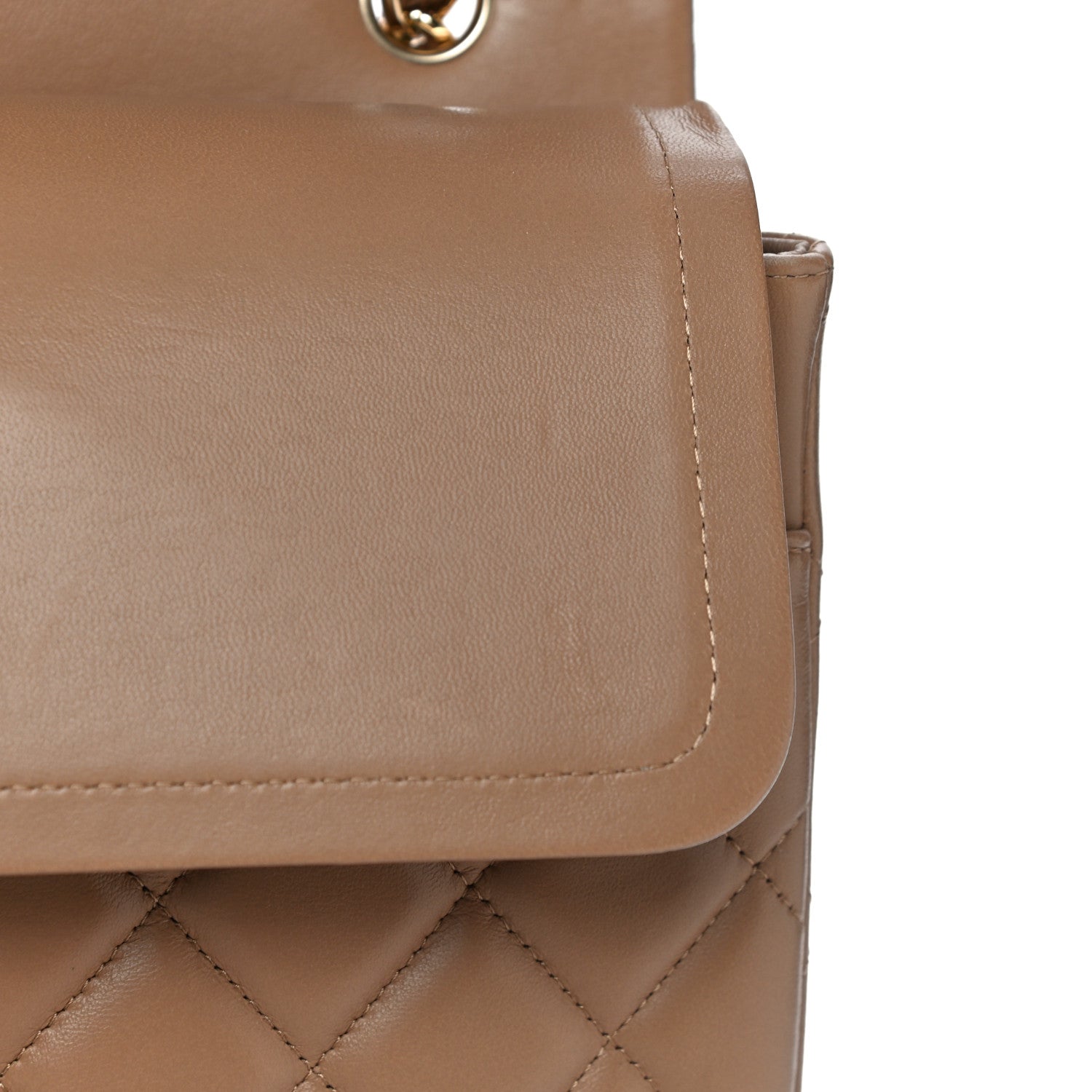 Chanel Lambskin Quilted Maxi Double Flap Beige 11 of 11