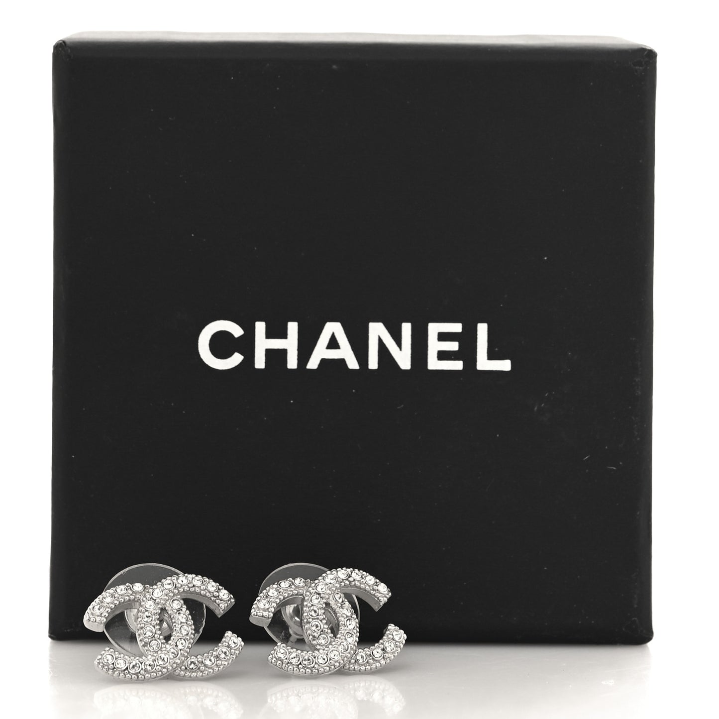 Crystal CC Earrings Silver