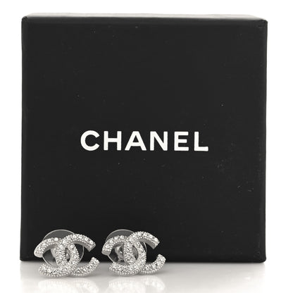 Chanel Crystal CC Earrings Silver 5 of 5