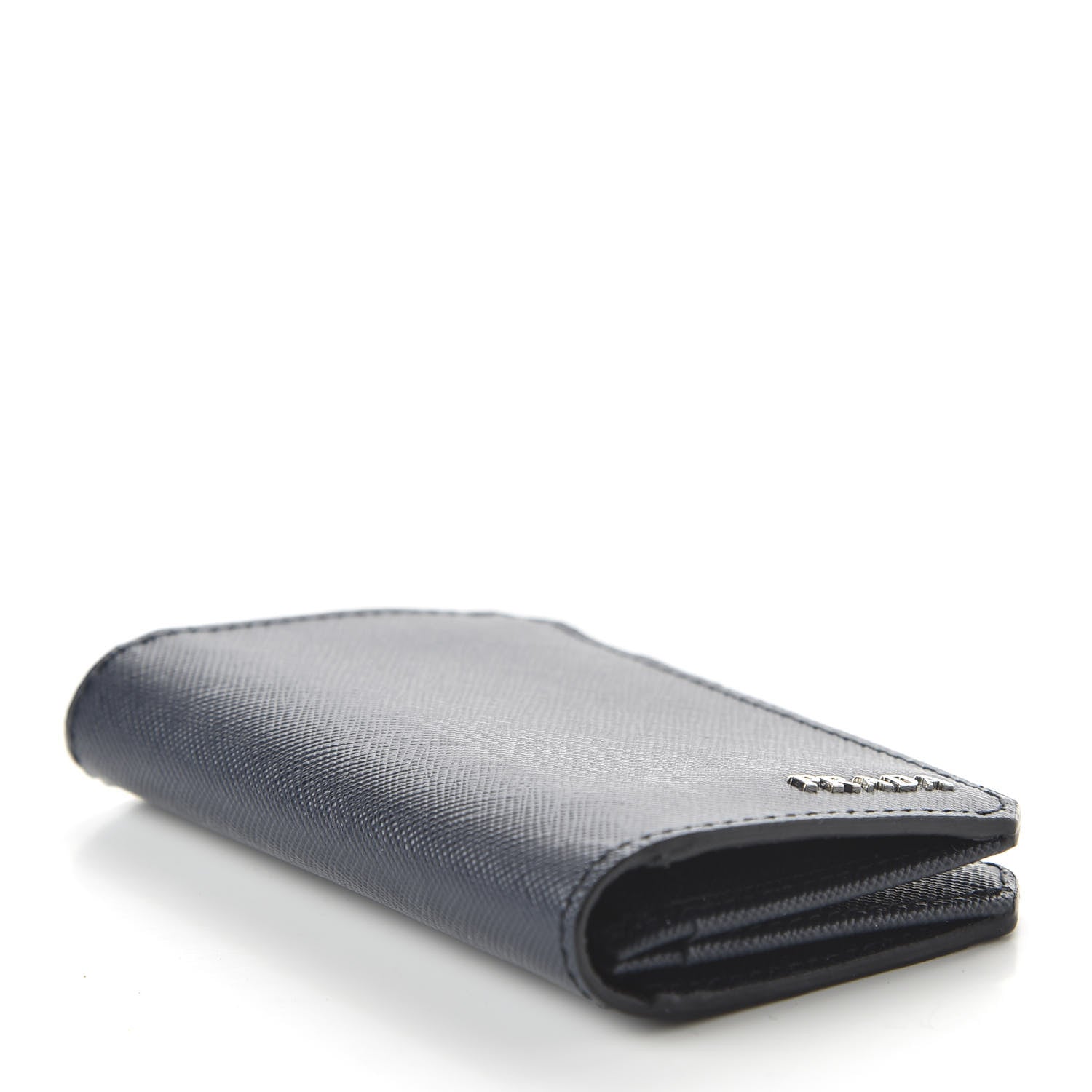 Prada Saffiano Corner Card Holder Baltico 4 of 10