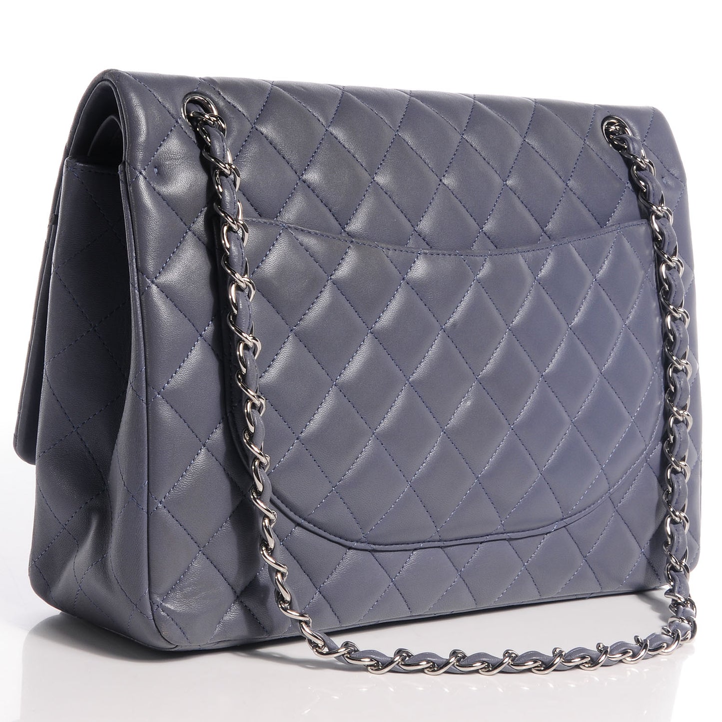 Lambskin Quilted Maxi Double Flap Purple