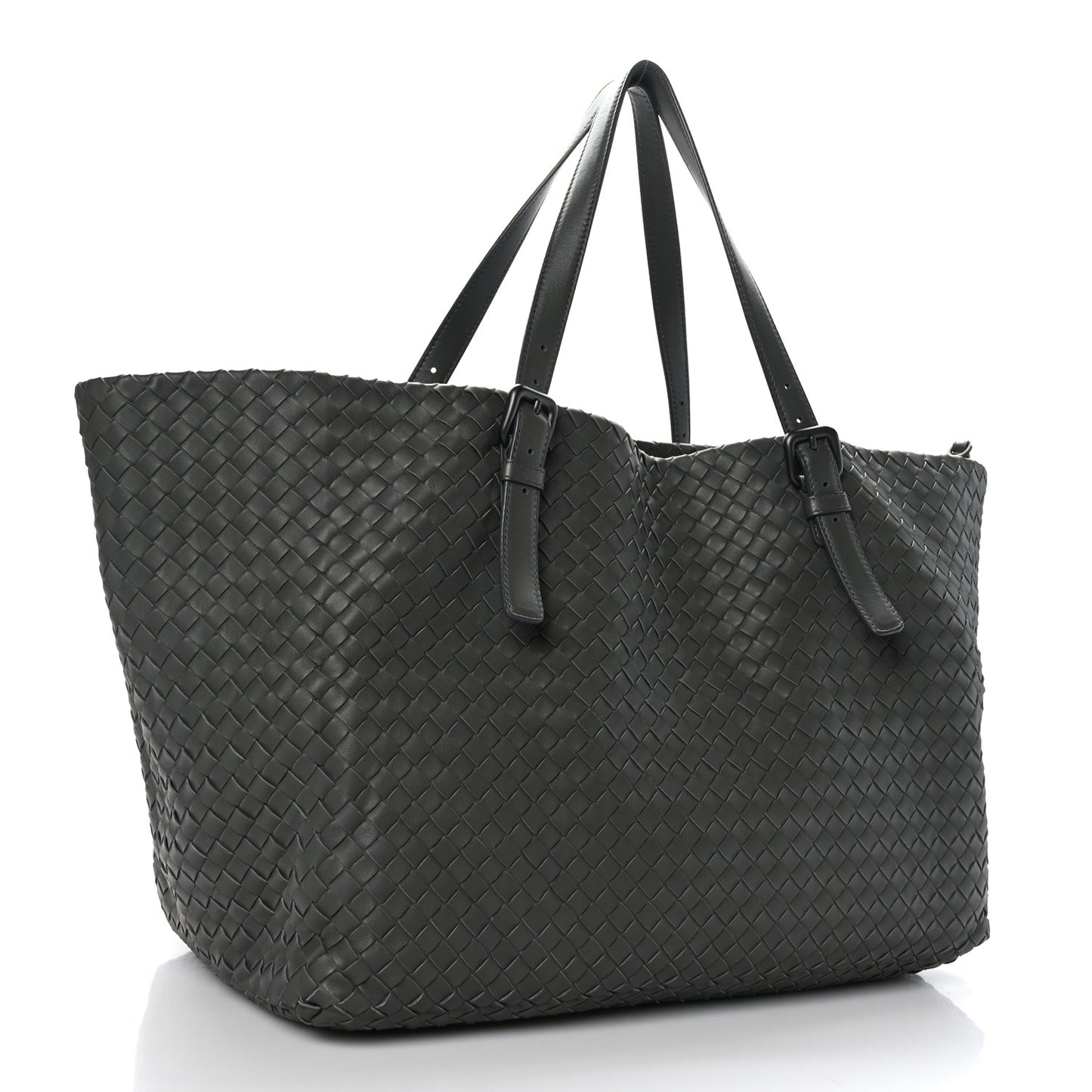 Nappa Intrecciato Medium Seamless Tote Light Grey