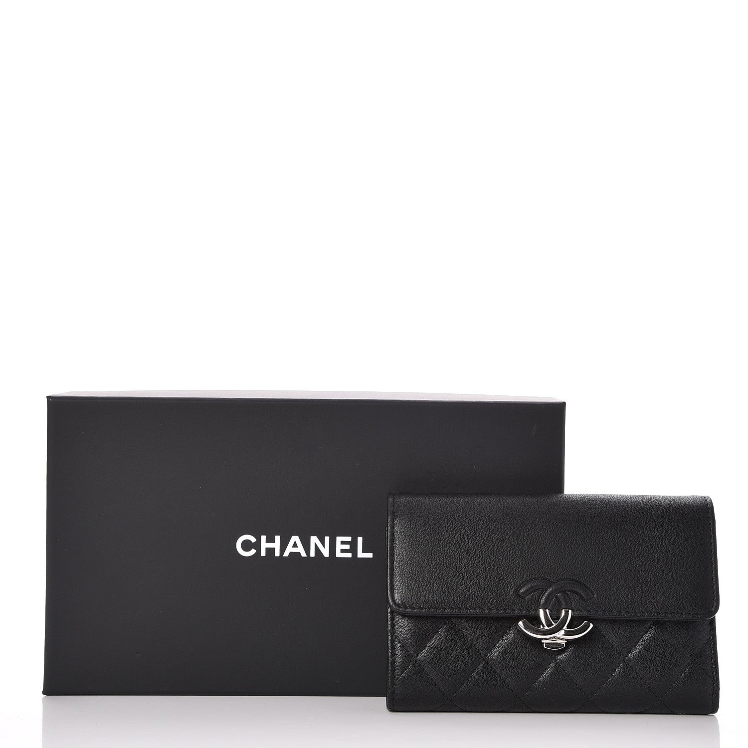 Chanel Lambskin Quilted Small Flap Wallet Black 9 of 9