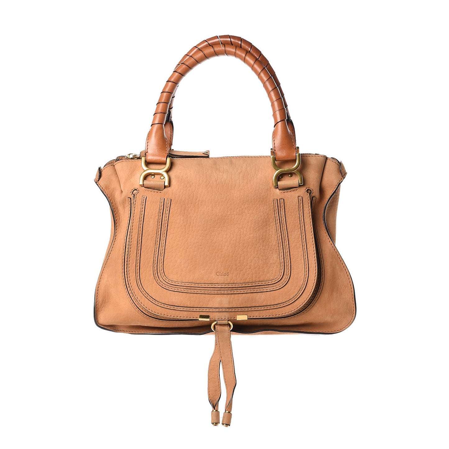 Nubuck Calfskin Medium Marcie Satchel Brown Sugar
