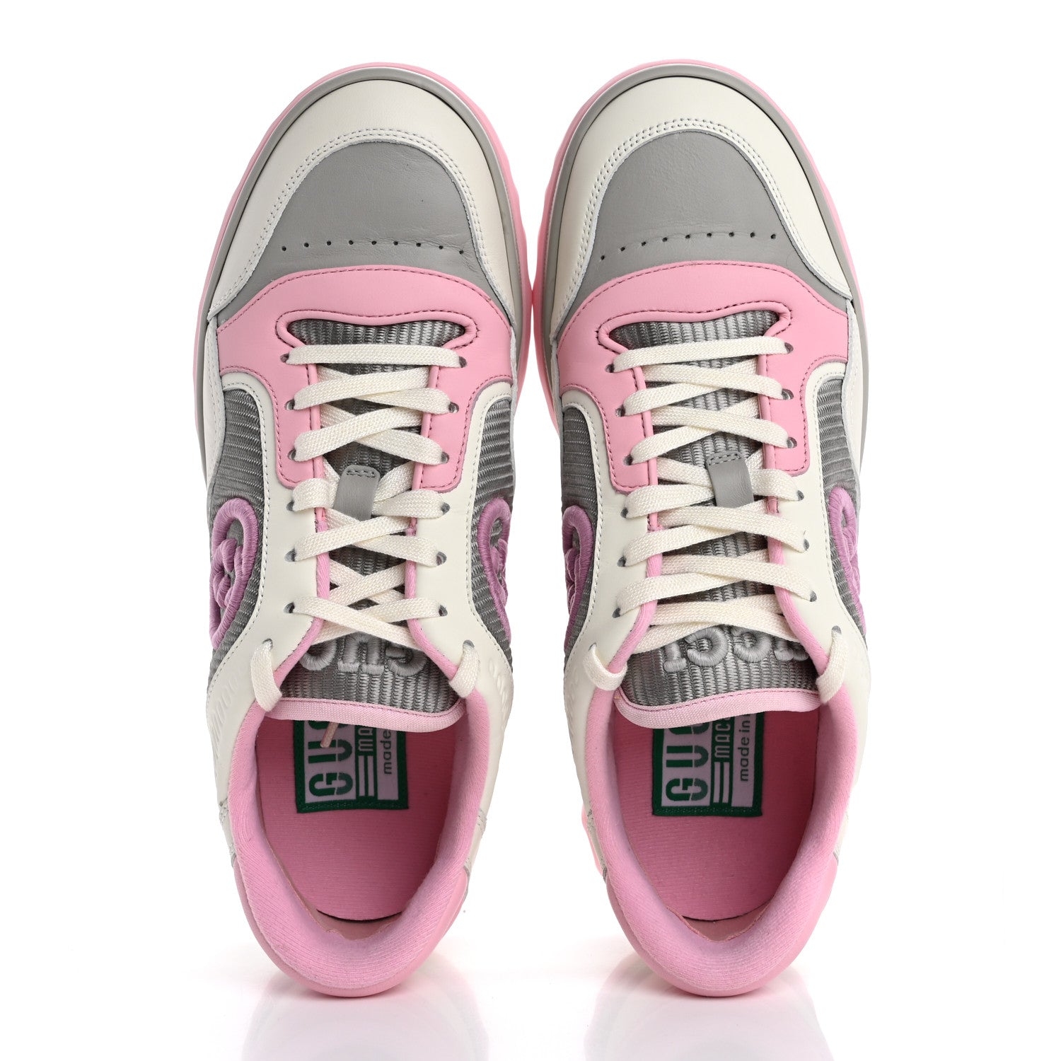 Gucci Dali Soft Calfskin Womens Mac80 Sneakers 38 Off White Grey Sky Light Rose 2 of 9