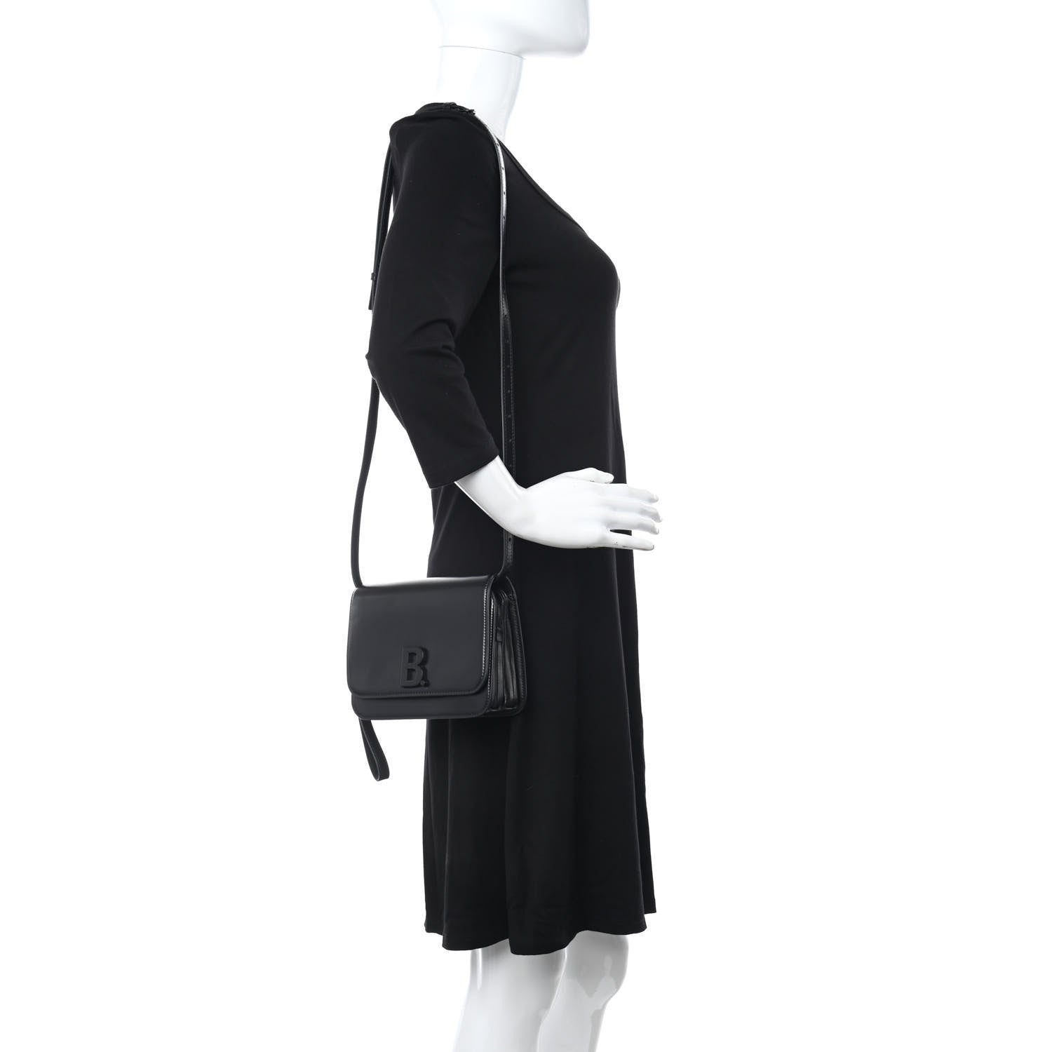 Balenciaga Shiny Box Calfskin Small B Bag Black 2 of 11