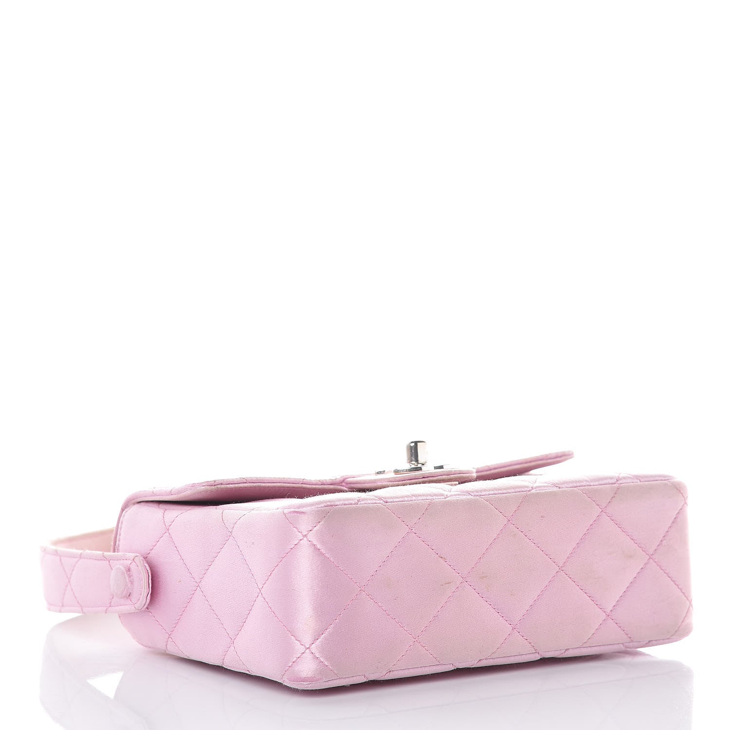 Chanel Satin Quilted Evening Bag Pink 4 of 18