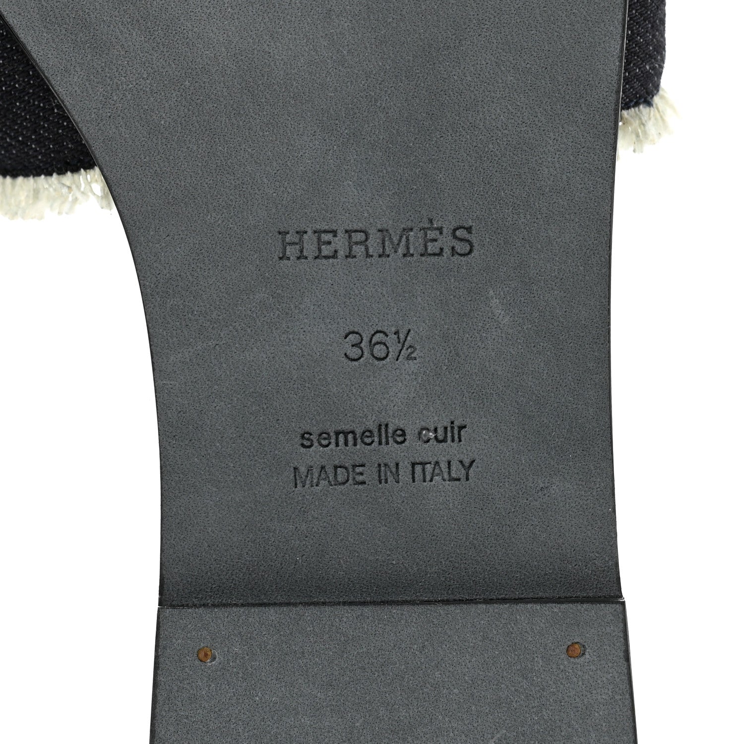 Hermes Denim Oran Fringe Sandals 36.5 Bleu Brut 8 of 9