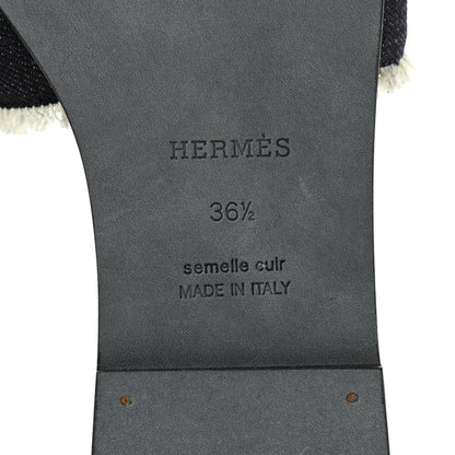 Hermes Denim Oran Fringe Sandals 36.5 Bleu Brut 8 of 9