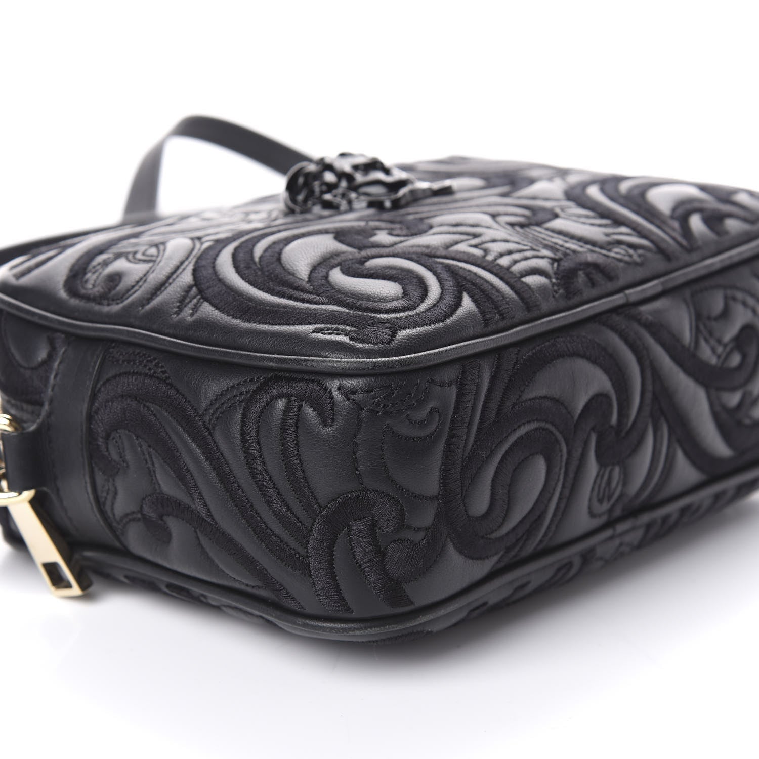 Versace Nappa Embroidered Baroque Palazzo Camera Bag Black 7 of 8