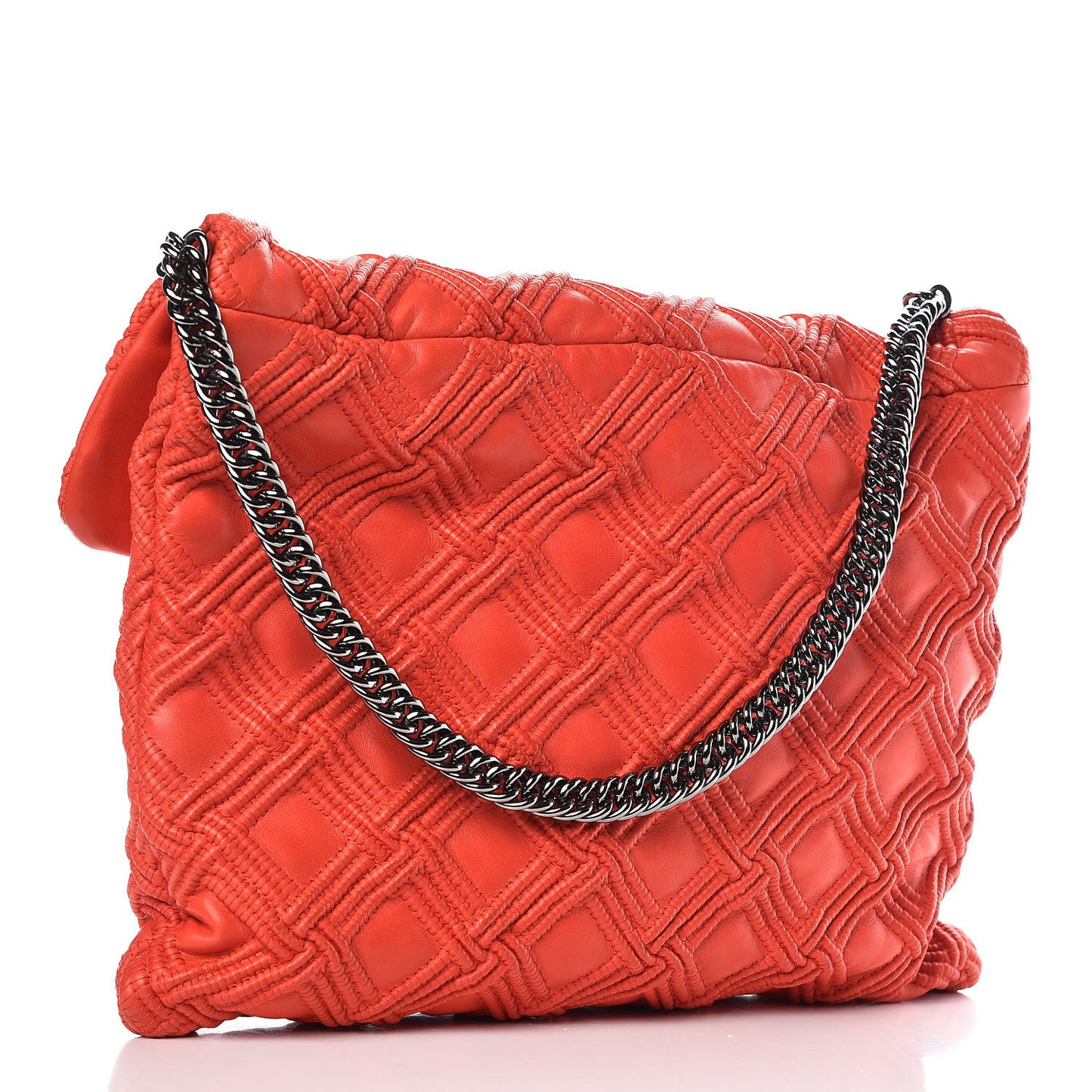 Lambskin Stitched Large Walk Of Fame Flap Red