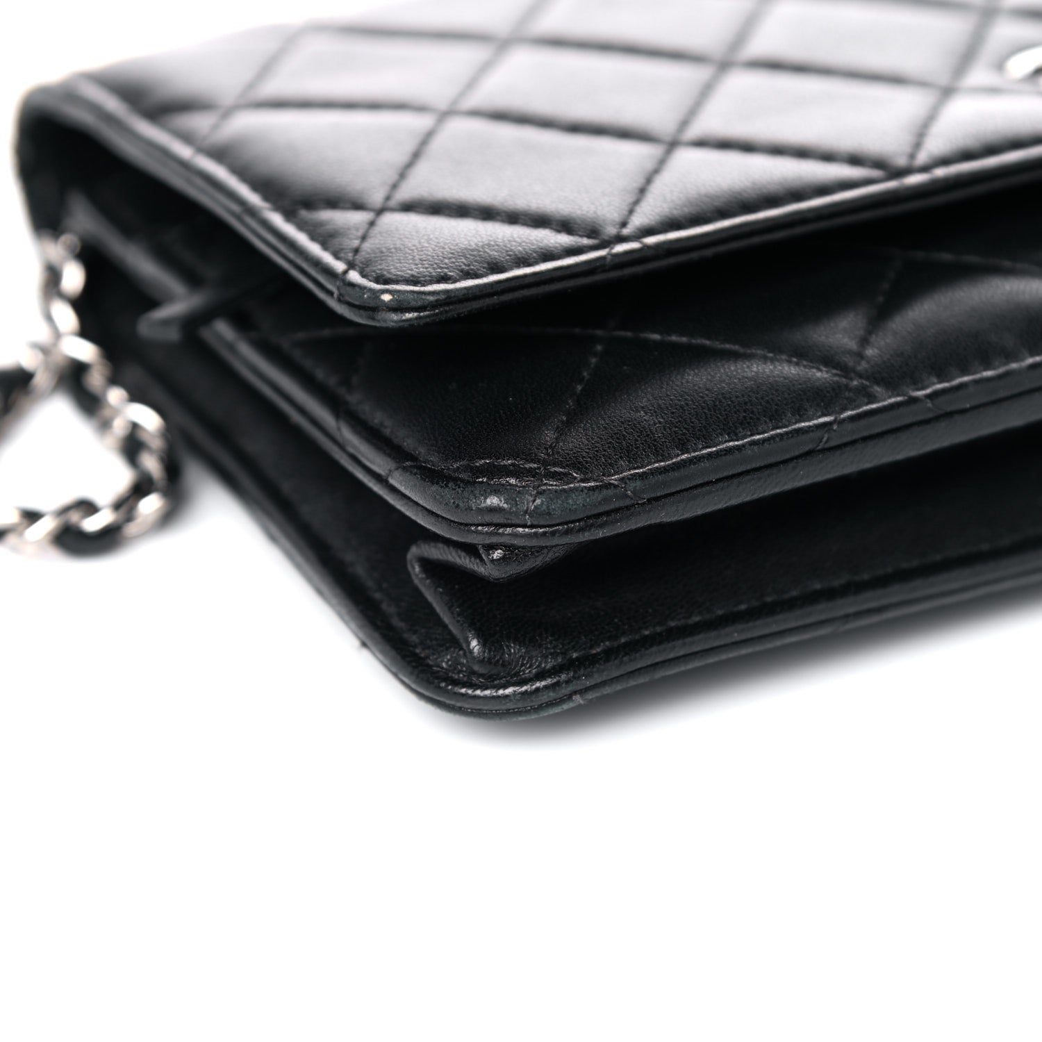 Chanel Lambskin Quilted Wallet On Chain WOC Black 10 of 18
