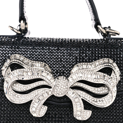 Judith Leiber Crystal Bow Top Handle Black Silver 6 of 8