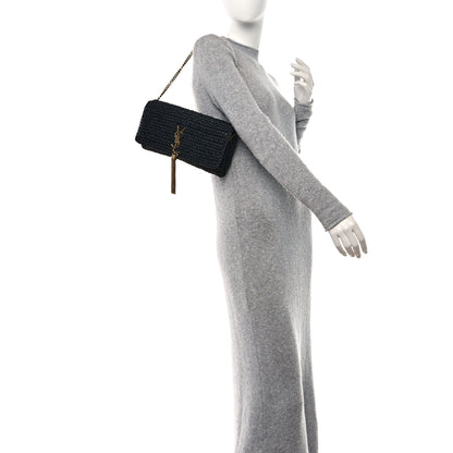 Saint Laurent Raffia Monogram Tassel Kate 99 Black 2 of 11