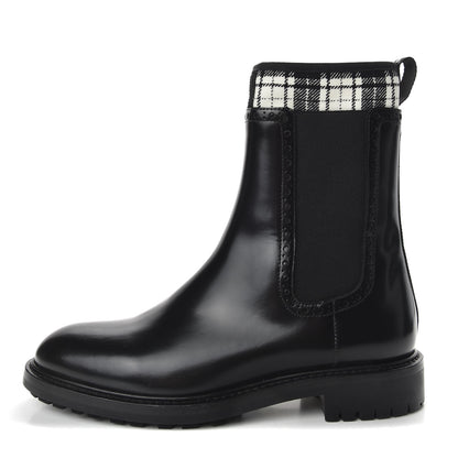 Christian Dior Calfskin Tartan D-Order Low Boot 36.5 Black Off White 1 of 8