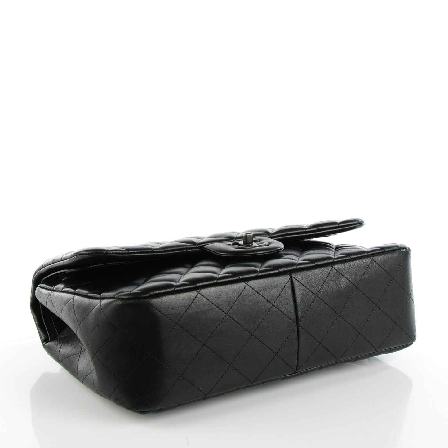 Lambskin Quilted Jumbo Double Flap So Black