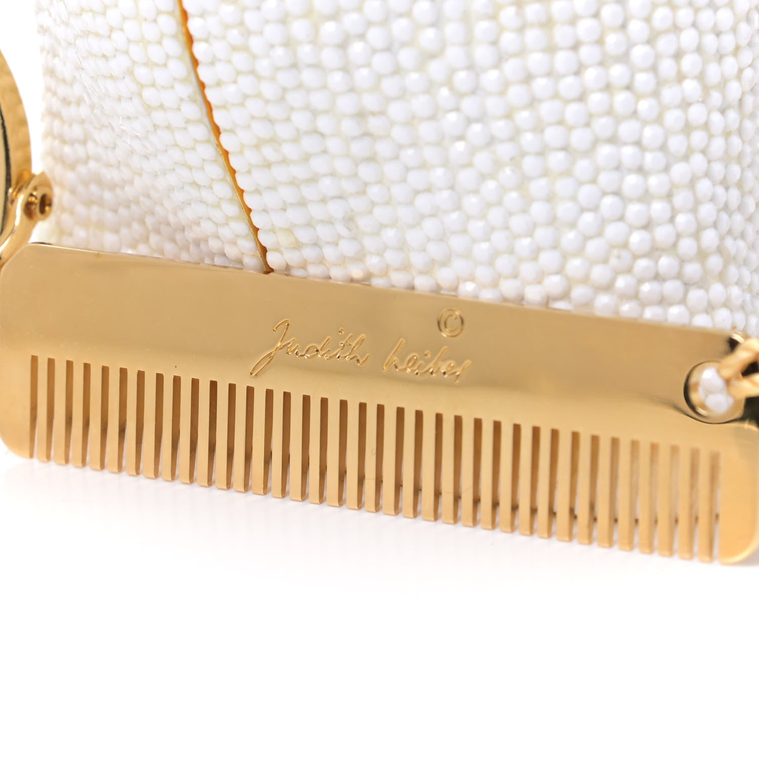 Judith Leiber Crystal Terrier Minaudiere Clutch White Gold 6 of 11